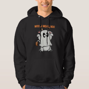 Ghost Cow Moo I Mean Boo Halloween  Cow   Hoodie
