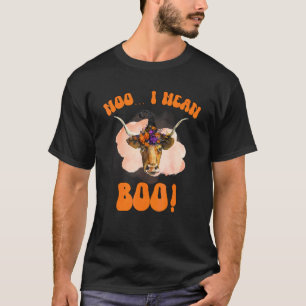 Ghost Cow Moo I Mean Booo Pumpkin Moon Halloween C T-Shirt