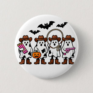 Ghost Cowboy Couple Cows Halloween Spooky Farm 2 Inch Round Button