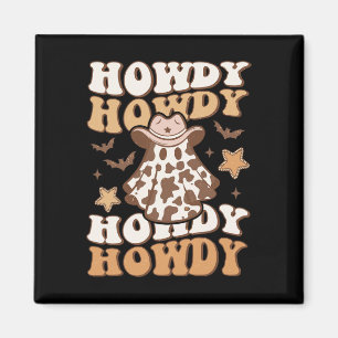 Ghost Cowboy Hat Bats Rodeo Western Halloween Magnet