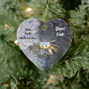 Ghost Crab Heart Shaped Ornament