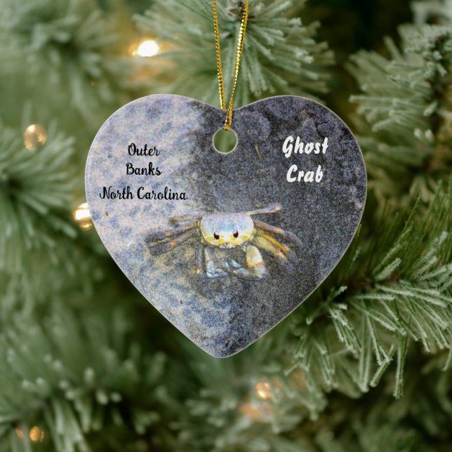 Ghost Crab Heart Shaped Ornament (Tree)