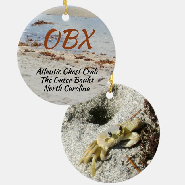 Ghost Crab OBX North Carolina Photographic Ceramic Ornament (Creator Uploaded)