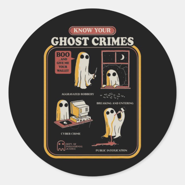 Ghost Crimes  Classic Round Sticker (Front)