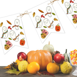 Ghost Cute Halloween Party Bunting Flags