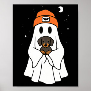 Ghost Dachshund Doxie Animal Lover Halloween Beeni Poster