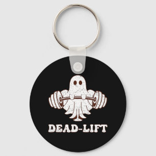Ghost Dead Lift Groovy Fitness Spooky Funny Hallow Keychain