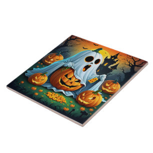 Ghost delights in Halloween treats! 🎃 Tile