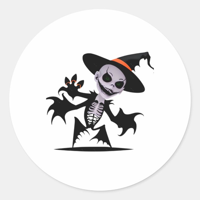 Ghost Devil In Halloween Sticker  (Front)