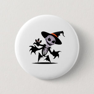 Ghost Devil In Halloween Sticker 2 Inch Round Button