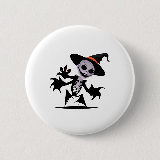 Ghost Devil In Halloween Sticker  2 Inch Round Button (Front)