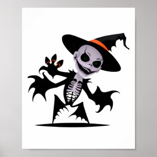 Ghost Devil In Halloween Sticker  Poster