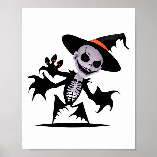 Ghost Devil In Halloween Sticker  Poster (Front)
