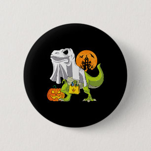 Ghost Dinosaur Funny T Rex Halloween For Boys Cost 2 Inch Round Button