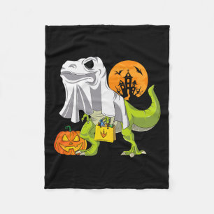 Ghost Dinosaur Funny T Rex Halloween For Boys Cost Fleece Blanket