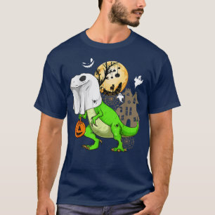 Ghost Dinosaur Skeleton Funny Boo Halloween Boys K T-Shirt