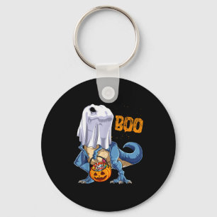 Ghost Dinosaur T Rex Funny Boo Halloween Boys Men  Keychain