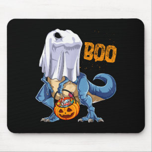 Ghost Dinosaur T Rex Funny Boo Halloween Boys Men  Mouse Pad