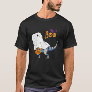 Ghost Dinosaur T rex Funny Boo Halloween Boys Men  T-Shirt