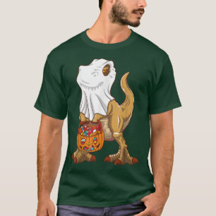 Ghost Dinosaur T Rex Funny Boo Halloween Boys Men  T-Shirt