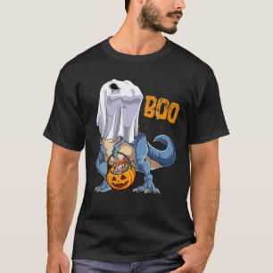 Ghost Dinosaur T Rex Funny Boo Halloween Boys Men T-Shirt