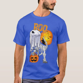 Ghost Dinosaur T rex Funny Boo Halloween Boys Men T-Shirt