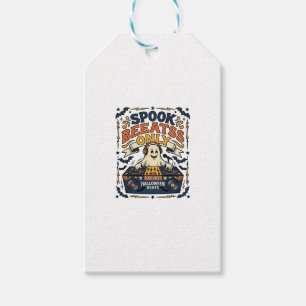 Ghost DJ Spooky Beats Vintage Engraving Halloween Gift Tags