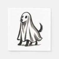 Ghost Dog in Costume – Halloween Ink Style on