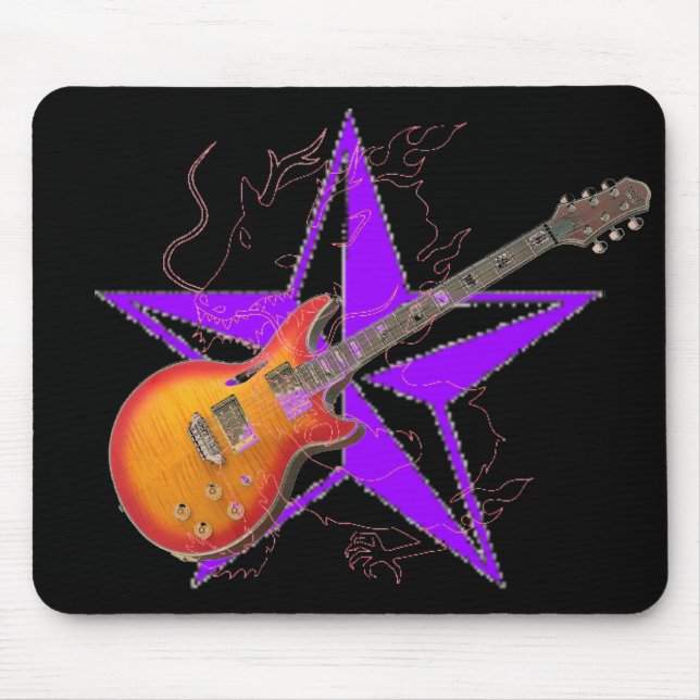 Ghost Dragon Purple Star Amber Guitar Mousepad (Front)