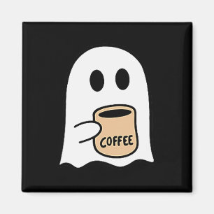 Ghost Drinking Coffee Funny Halloween Costume Coff Magnet