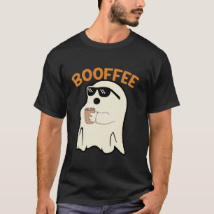 Ghost Drinking Coffee Lover Funny Booffee Hallowee T-Shirt