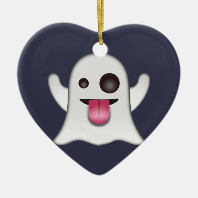 Ghost emoji ceramic ornament (Front)