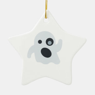 ghost emoji ceramic ornament
