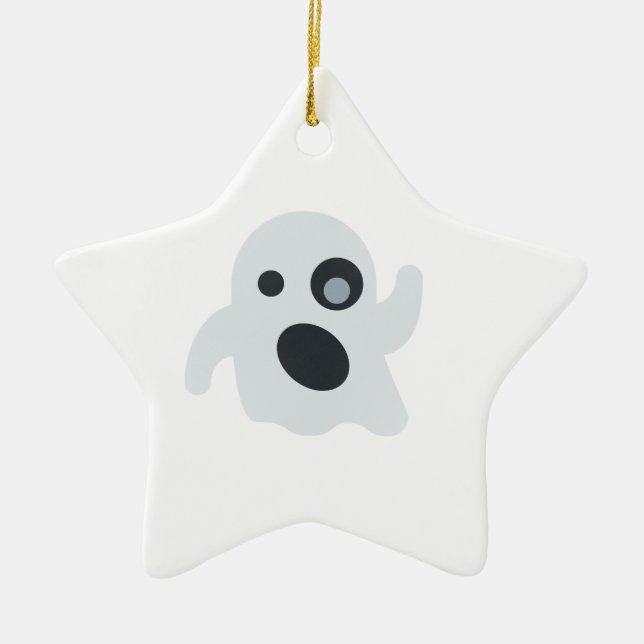 ghost emoji ceramic ornament (Front)