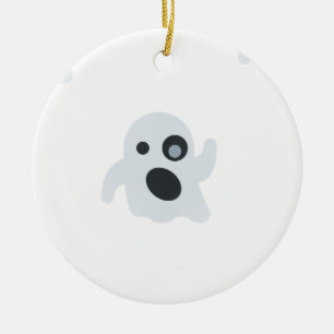 ghost emoji ceramic ornament