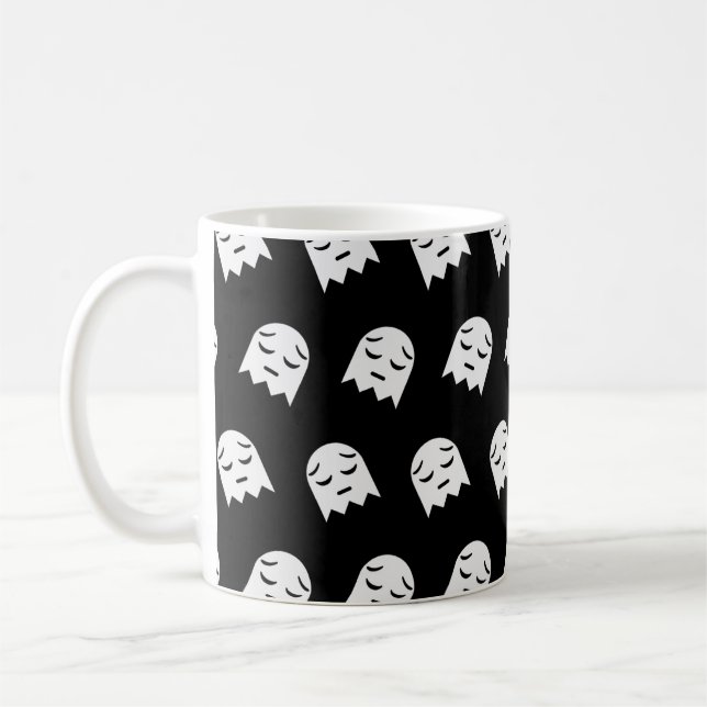 Ghost - emoji pattern 43abstract,art,background,be coffee mug (Left)