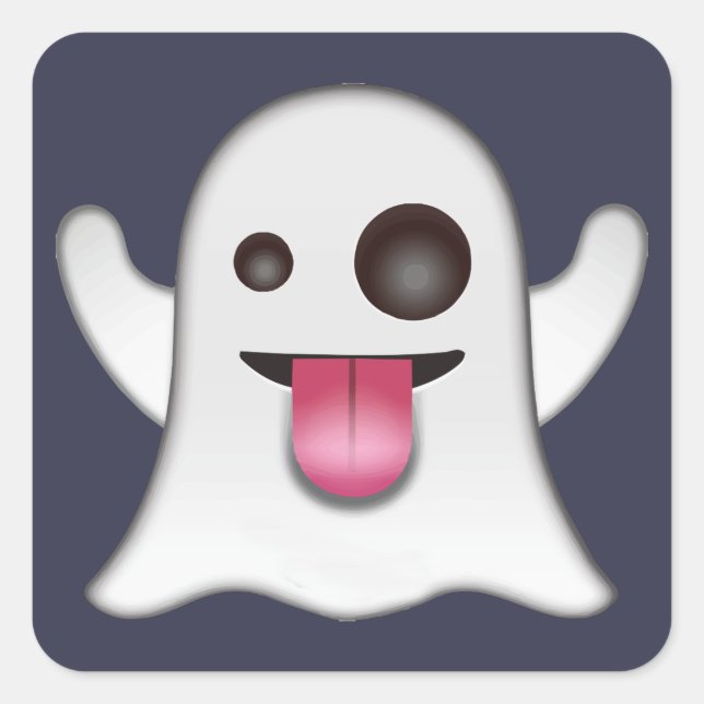 Ghost emoji square sticker (Front)