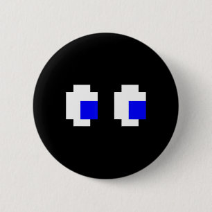 Ghost Eyes Pixel Arcade Video Game 8-bit Matching  2 Inch Round Button