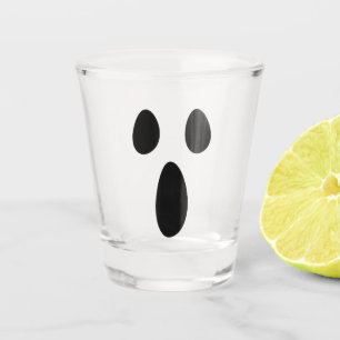Ghost Face Funny Spooky Halloween Costume Cute Fac Shot Glass