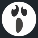 Ghost Face Halloween Party Trick or Treat Favour Classic Round Sticker<br><div class="desc">custom sticker,  customize with or without text</div>