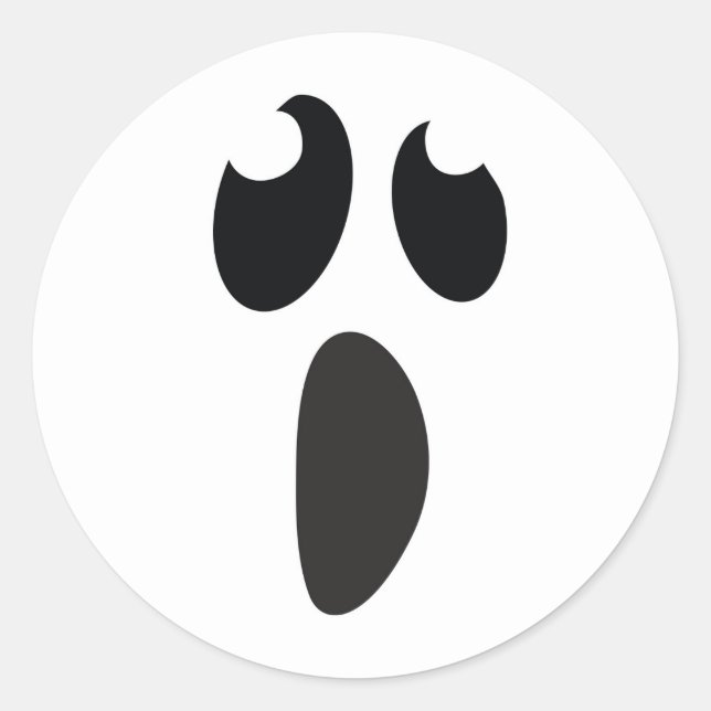 Ghost Face Halloween Party Trick or Treat Favour Classic Round Sticker (Front)