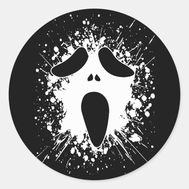 Ghost Face Halloween Splatter Sticker (Front)