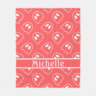 Ghost Face Pattern Coral Fleece Blanket