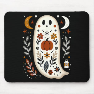 Ghost Folk Art Floral Autumn Fall Pumpkin Spooky H Mouse Pad