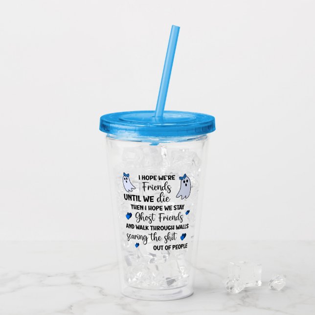 Ghost Friends Forever Acrylic Tumbler (Back Ice)