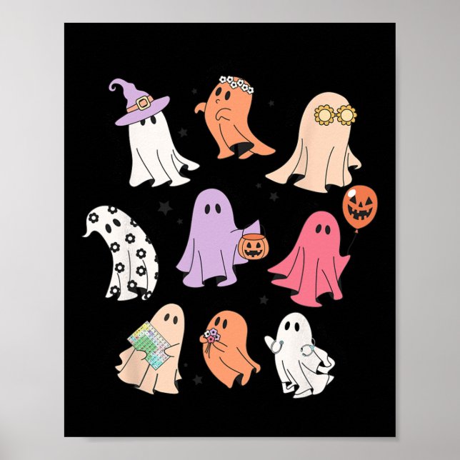 Ghost Friends Halloween AAC SLP Squad Speech Langu Poster (Front)