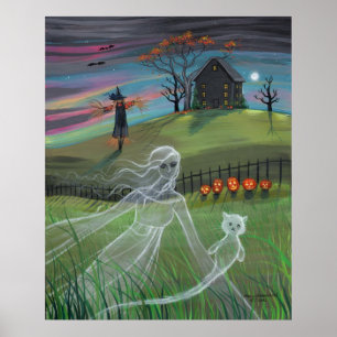 Ghost Friends Halloween Poster by Molly Harrison