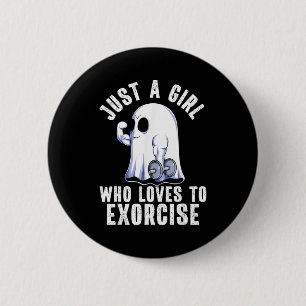 Ghost Funny Gym Workout Bodybuilding Soky Hallowee 2 Inch Round Button