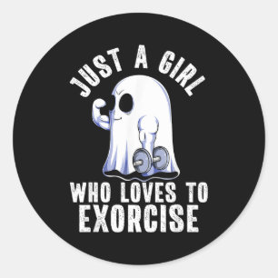 Ghost Funny Gym Workout Bodybuilding Soky Hallowee Classic Round Sticker