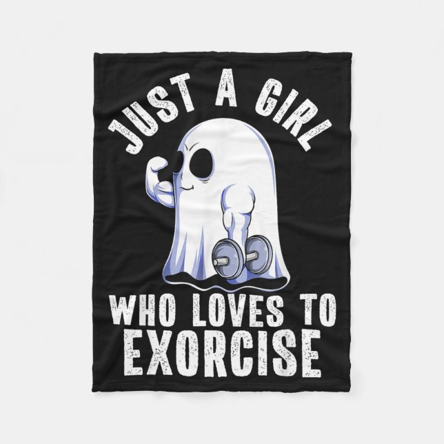 Ghost Funny Gym Workout Bodybuilding Soky Hallowee Fleece Blanket (Front)